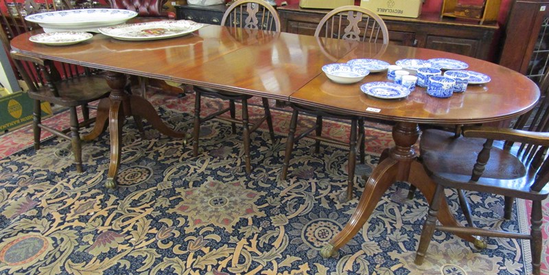Mahogany twin pedestal dining table