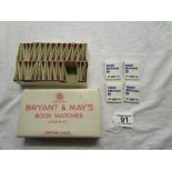 Complete box of 50 Bryant & May matchbooks for the Britain in Europe campaign - 1975 referendum