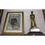 Bass sailor trophy & print of an Edwardian Naval officer