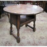 Antique oak oval topped occasional table