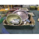 Collection of metalware to include pewter and silver plate