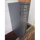 Metal bank of 15 filing drawers