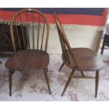 Set of 4 Ercol stick back chairs