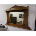 Oak Arts & Crafts overmantle mirror