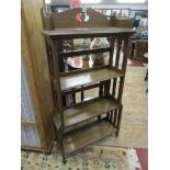 Liberty style oak open bookcase - Approx H: 125cm