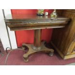 Rosewood folding pedestal tea table