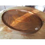 Mahogany inlaid galleried tray