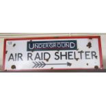 Novelty metal 'Air Raid Shelter' sign