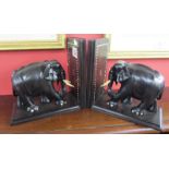 Pair of Indian elephant bookends
