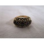 Antique rose gold garnet and seed pearl ring