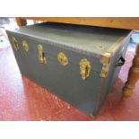 Large traveling trunk - Approx H: 56cm x W: 102cm x D: 65cm