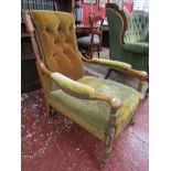 Button-back Edwardian French armchair