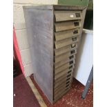 Retro 15 drawer metal filing cabinet