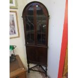 Victorian mahogany & inlaid glass front corner cupboard