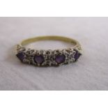 Gold amethyst & diamond set ring