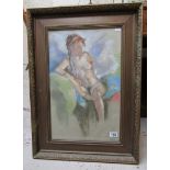 Pastel of nude signed D H Pasco - 35cm x 55cm