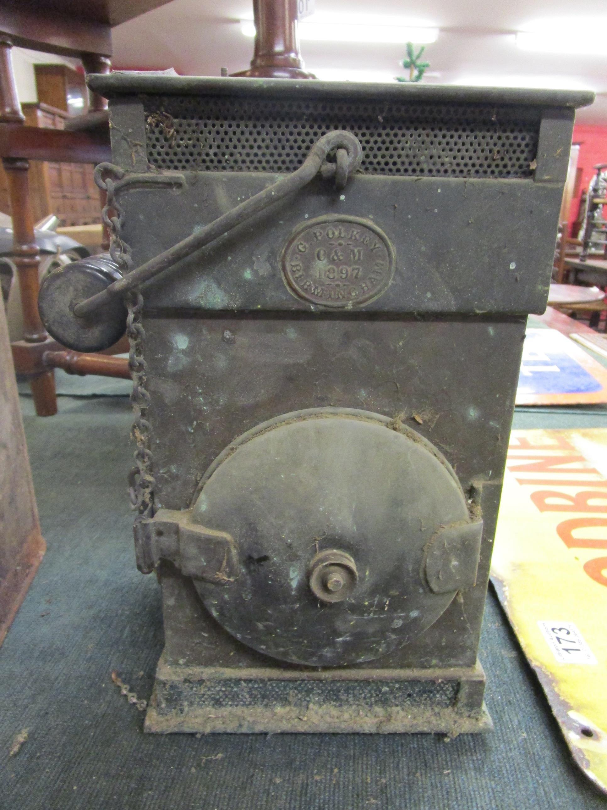 Unusual Victorian lamp by G Polkey Birmingham and early BP petrol can - Image 11 of 12