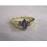 14ct gold tanzanite & diamond ring