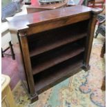 Antique rosewood open bookcase (H: 91cm W: 98cm D: 35cm)