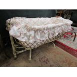 Metal framed adjustable Victorian cot