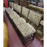 Set of six Jacobean style dining chairs