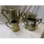 Silver plate tea & coffee service marked M & W