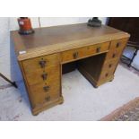 Art Deco oak desk (H: 77cm W: 122cm D: 62cm)