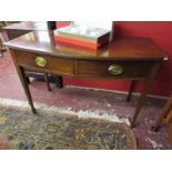 Georgian mahogany bow front 2 drawer writing table