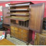 Victorian mahogany press with slides (H: 212cm W: 142cm D: 58cm)