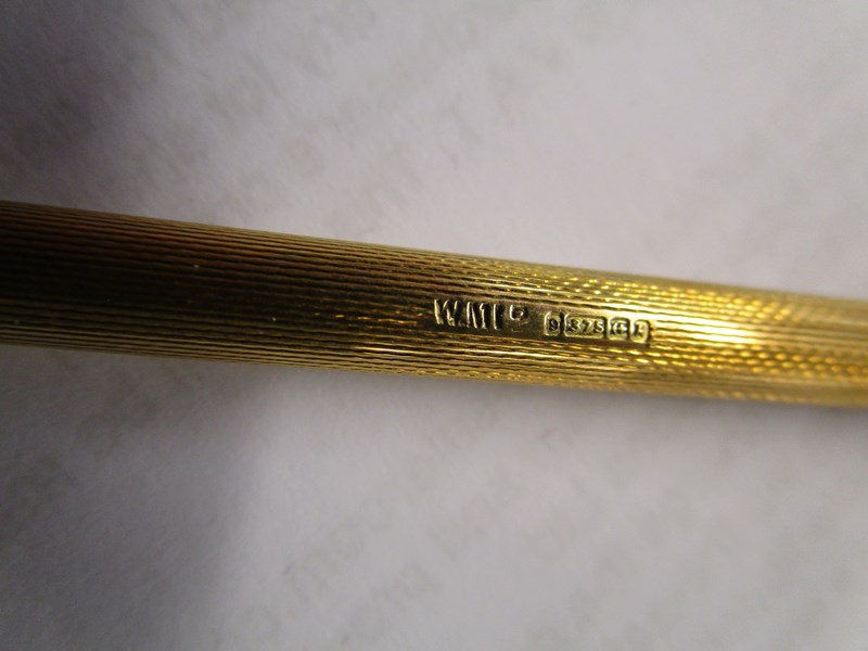 Birmingham hallmarked gold propelling pencil in box with blank cartouche - Image 5 of 7