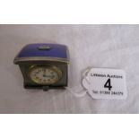 Silver & enamel travel clock