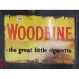 Double sided enamel sign - Woodbine cigarettes (52cm x 36cm)