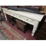 Cream painted hall table (L: 191cm)