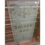 Frosted glass panel from saloon bar (119cm x 59cm)