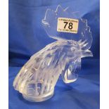 Lalique cockerel car mascot with signature to base (H: 18CM) - Slight A/F