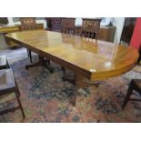 Fine Art Deco rosewood extending pedestal dining table (H: 72cm L: 236cm W: 91cm)