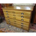 Oak 6 drawer plan chest