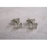 Pair of 18ct white gold diamond stud earrings