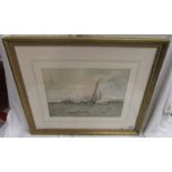 2 sailing watercolours, 1 signed Aubrey Ramus