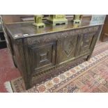 Early oak carved cabinet A/F