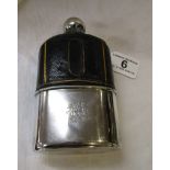 Hip flask with silver cup