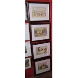 Thomas Rowlandson, engravings - Set of 4 Regency dining cartoons - All between 30cm and 35cm wide
