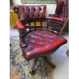 Red leather office swivel chair