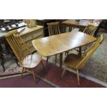 Blonde elm Ercol table and 4 chairs