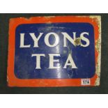Double sided enamel sign - Lyons Tea (41cm x 30cm)
