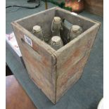 4 Corona bottles in original wooden crate