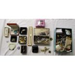 Collection of boxed costume jewellery etc