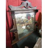 Oak overmantle mirror