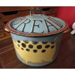 Enamel pig themed bread bin