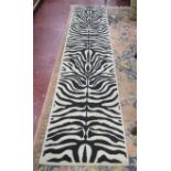 Zebra print wool runner